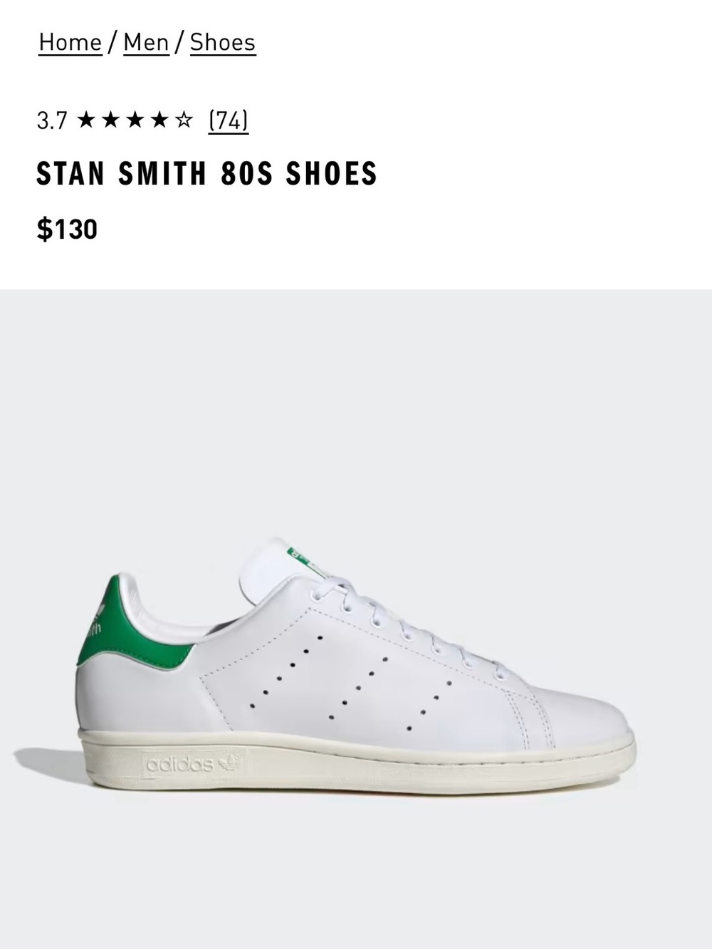 adidas white Stan Smith 80s Shoes Men Size 8